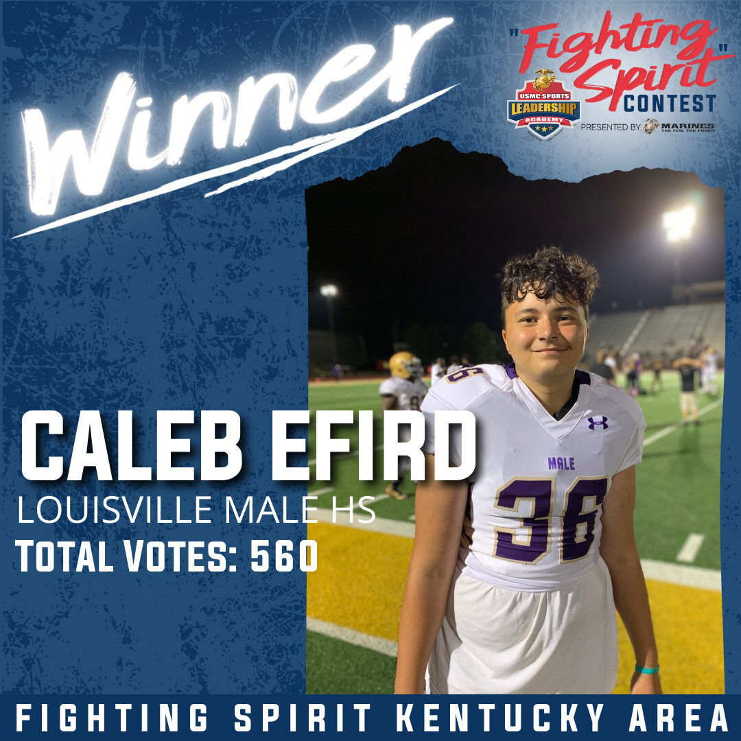 Caleb Efird, recognized by US Marine Corps for 'fighting spirit' (Oct. 2020)